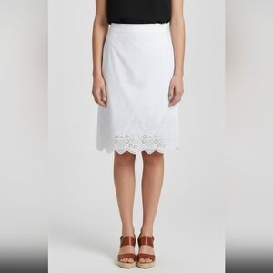 Banana Republic white eyelet skirt Womens size 6 Basic Capsule